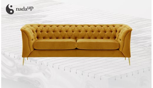 Canapé 2,5 places Chesterfield Modern en mousse de qualité médicale