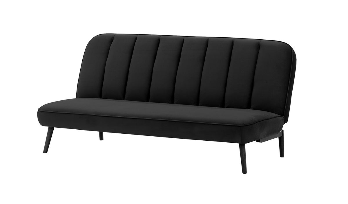Canapé convertible click-clack Lull, noir - Velluto 20, Couleur des pieds: Noir