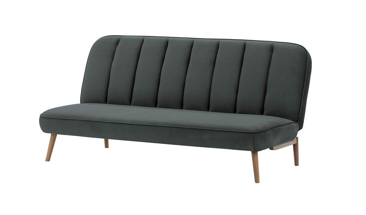 Canapé convertible click-clack Lull, graphite - Velluto 19, Couleur des pieds: Noir wax