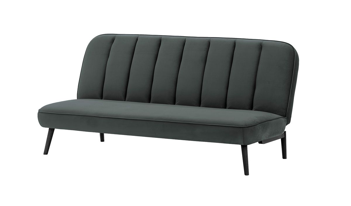 Canapé convertible click-clack Lull, graphite - Velluto 19, Couleur des pieds: Noir