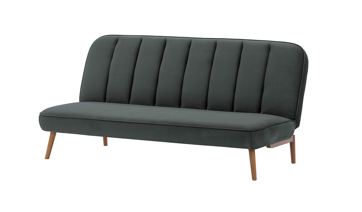 Canapé convertible click-clack Lull, graphite - Velluto 19, Couleur des pieds: aveo
