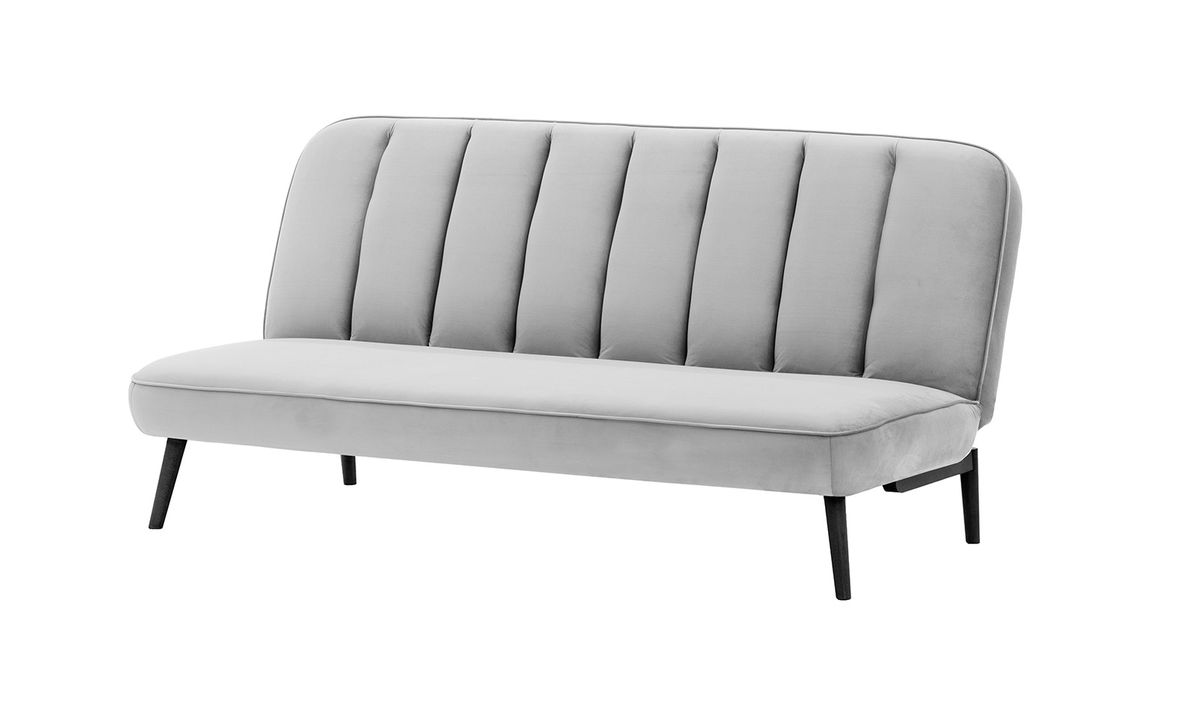 Canapé convertible click-clack Lull, gris clair - Velluto 15, Couleur des pieds: Noir