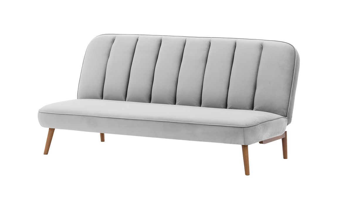 Canapé convertible click-clack Lull, gris clair - Velluto 15, Couleur des pieds: aveo