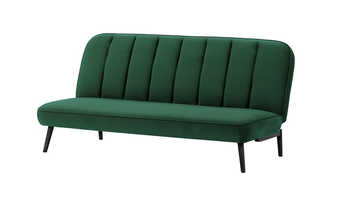 Canapé convertible click-clack Lull, vert foncé - Velluto 10, Couleur des pieds: Noir