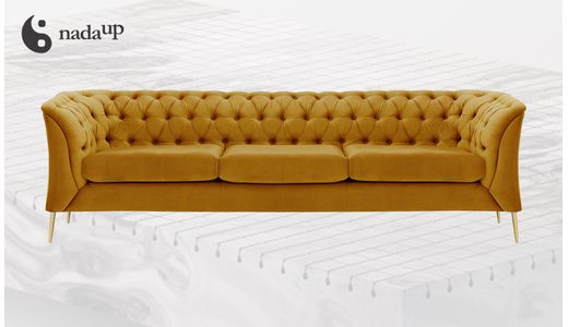 Canapé trois places Chesterfield Modern en mousse de qualité médicale