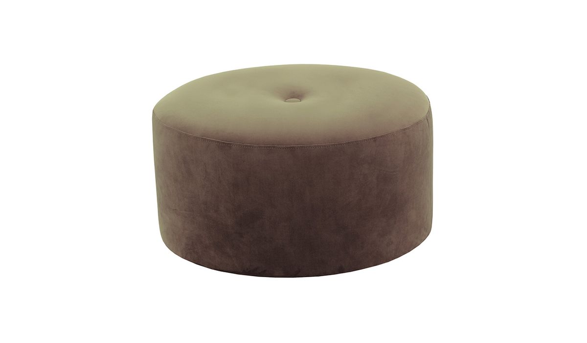 Grand pouf rond Flair - 4 boutons, gris éléphant - Velluto 17