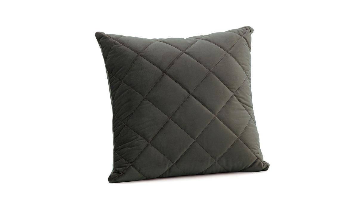 Coussin en velours matelassé 45x45 cm, graphite - Velluto 19