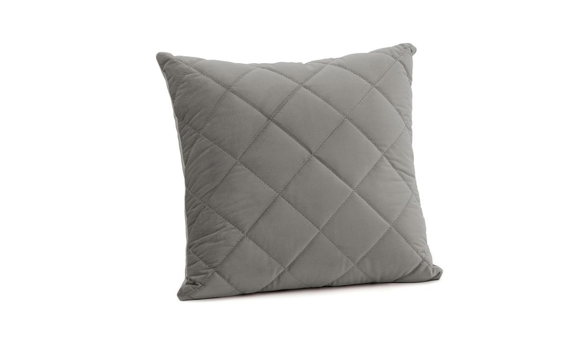 Coussin en velours matelassé 45x45 cm, gris clair - Velluto 15