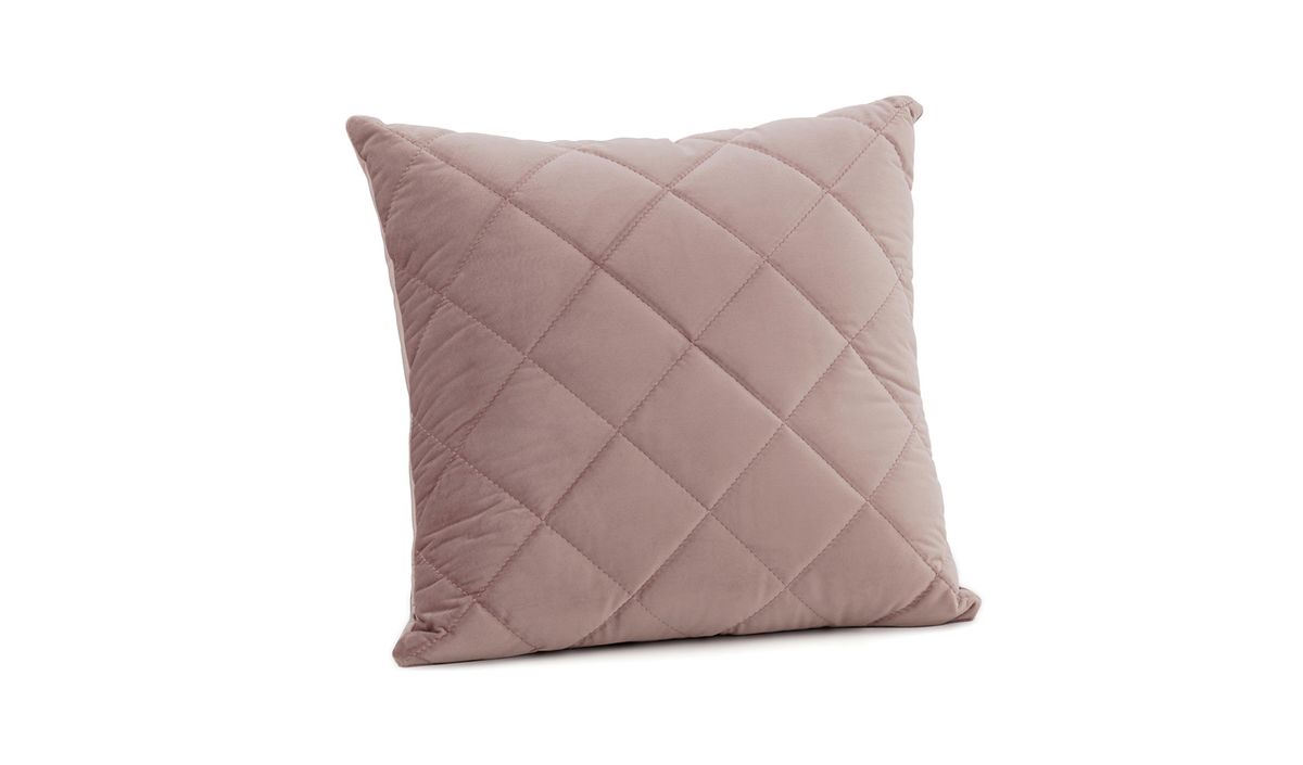 Coussin en velours matelassé 45x45 cm, lila/rose - Velluto 14