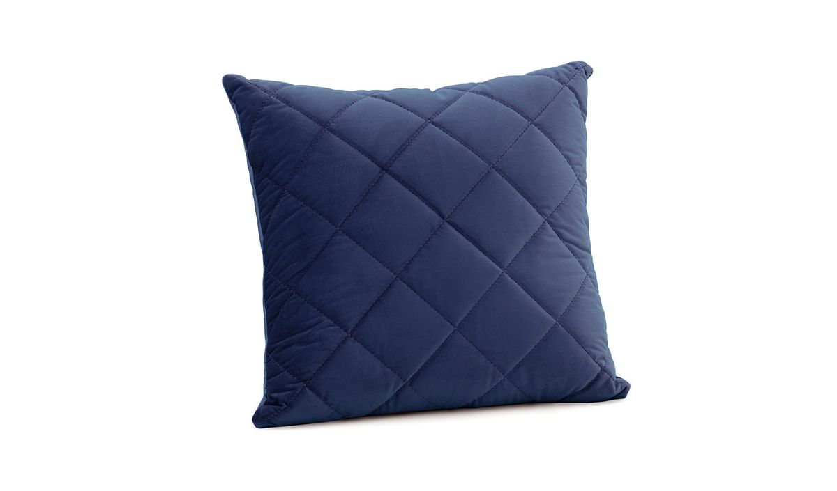Coussin en velours matelassé 45x45 cm, bleu - Velluto 11