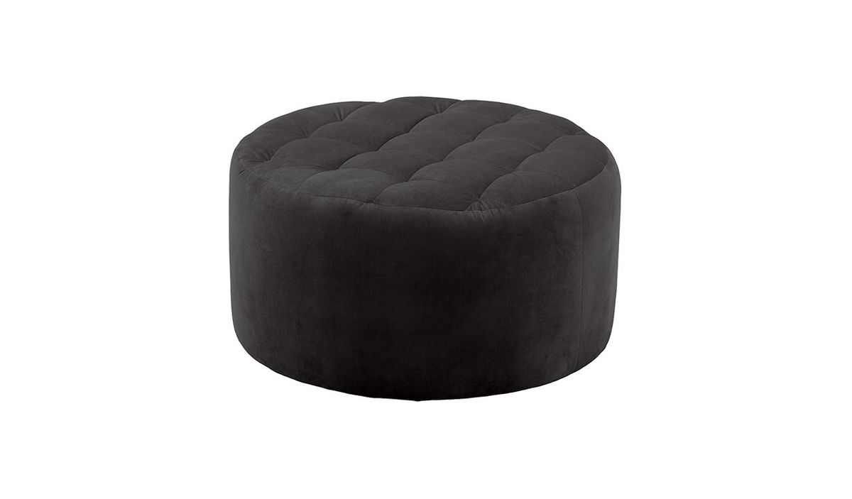 Grand pouf rond avec coutures Flair, graphite - Velluto 19
