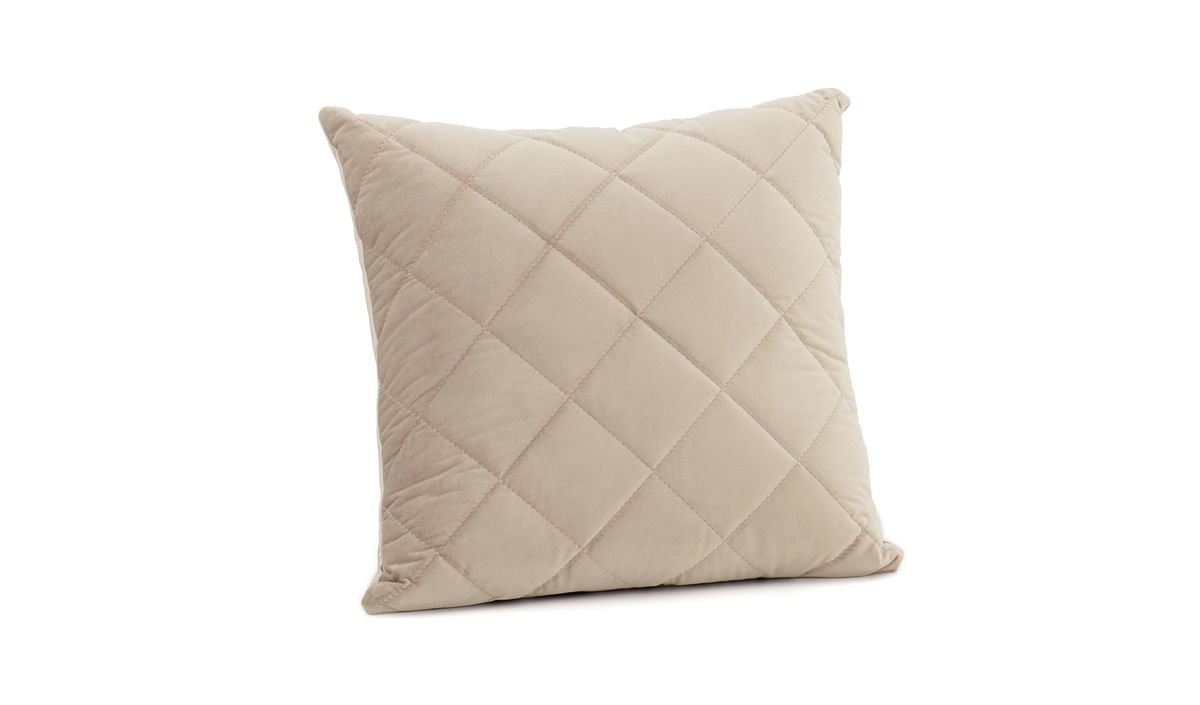 Coussin en velours matelassé 45x45 cm, beige clair - Velluto 2
