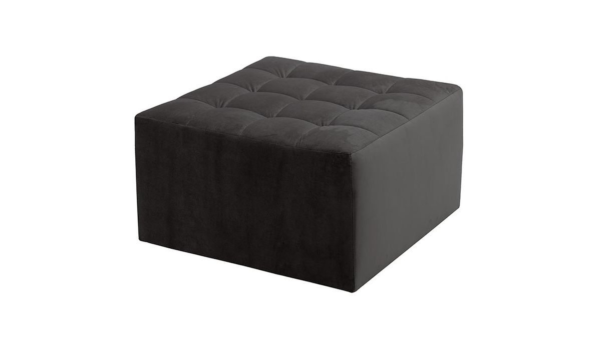 Pouf carré avec coutures Flair, graphite - Velluto 19