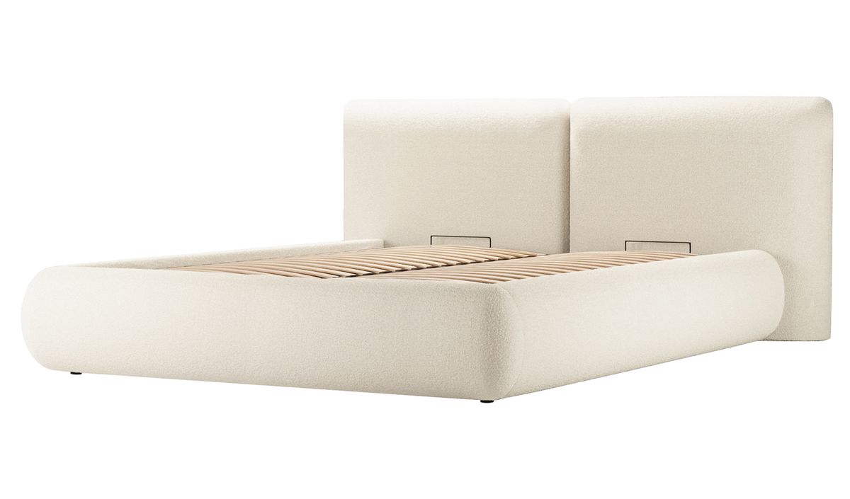 Lit rembourré Agape 180x200cm avec sommier relevable et coffre de rangement — vue 4