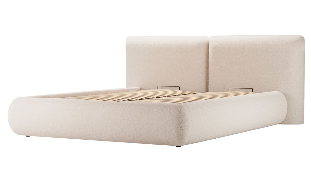 Lit rembourré Agape 180x200cm avec sommier relevable et coffre de rangement — vue 5