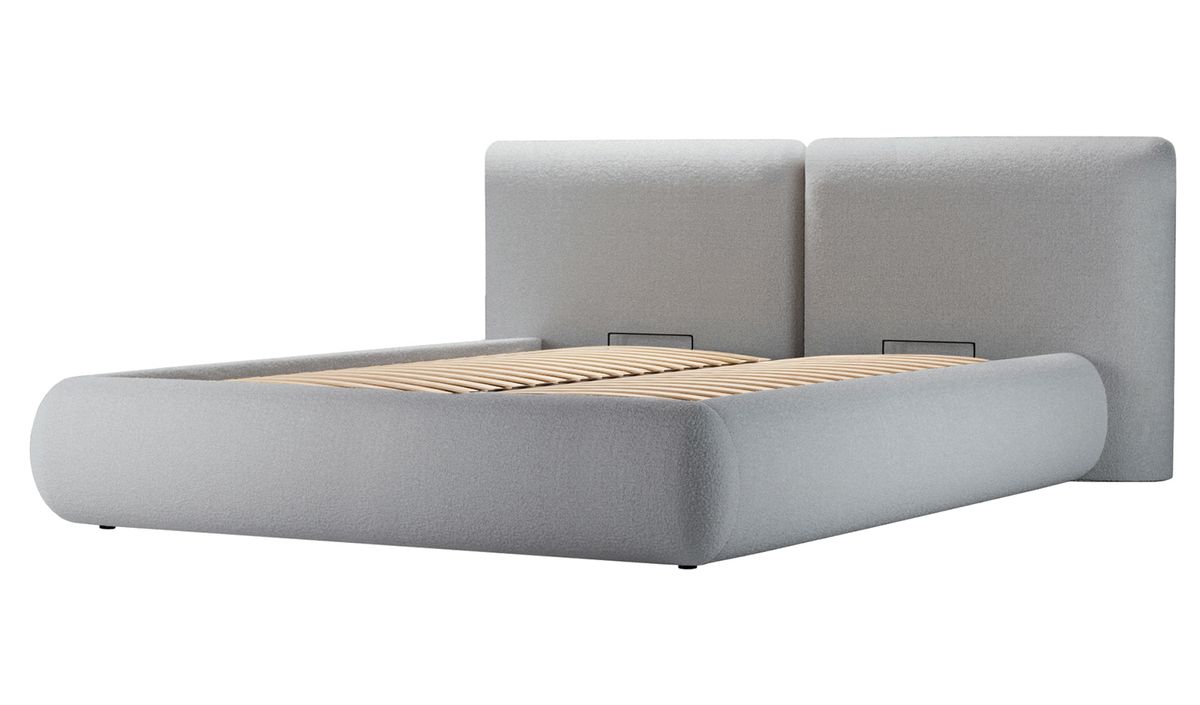 Lit rembourré Agape 180x200cm avec sommier relevable et coffre de rangement — vue 3