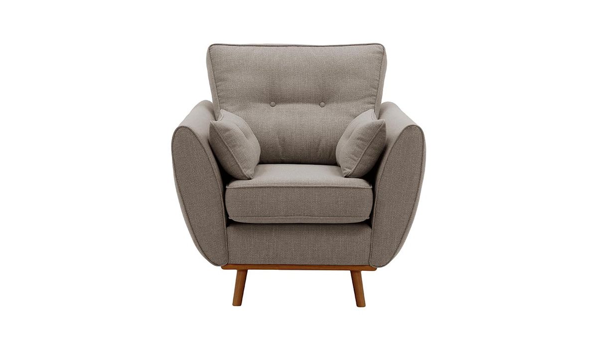 Fauteuil Zinola, marron délavé - Ronda 20, Couleur des pieds: aveo
