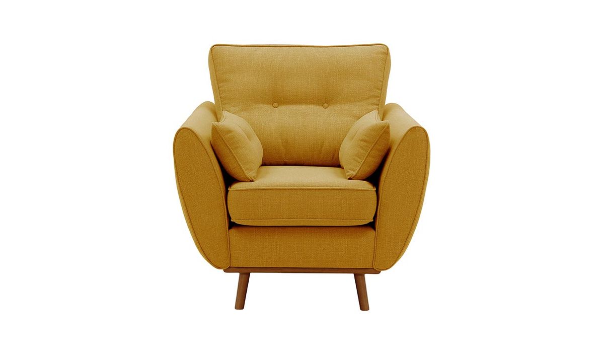 Fauteuil Zinola, jaune - Ronda 45, Couleur des pieds: aveo