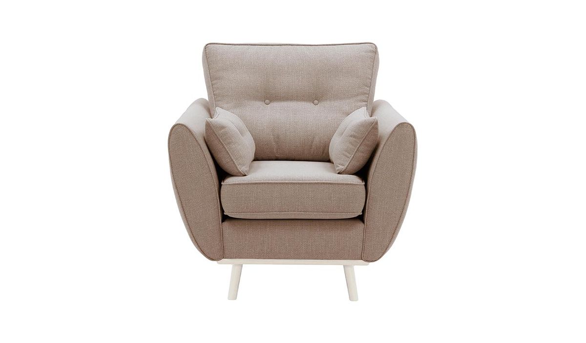 Fauteuil Zinola, rose poudré - Ronda 61, Couleur des pieds: Blanc