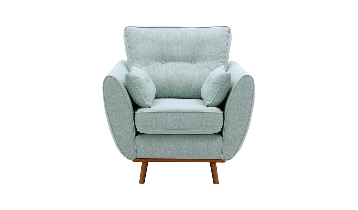 Fauteuil Zinola, bleu ciel - Ronda 70, Couleur des pieds: aveo