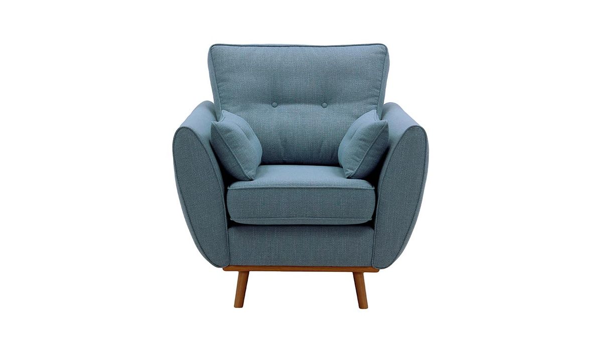 Fauteuil Zinola, bleu - Ronda 79, Couleur des pieds: aveo