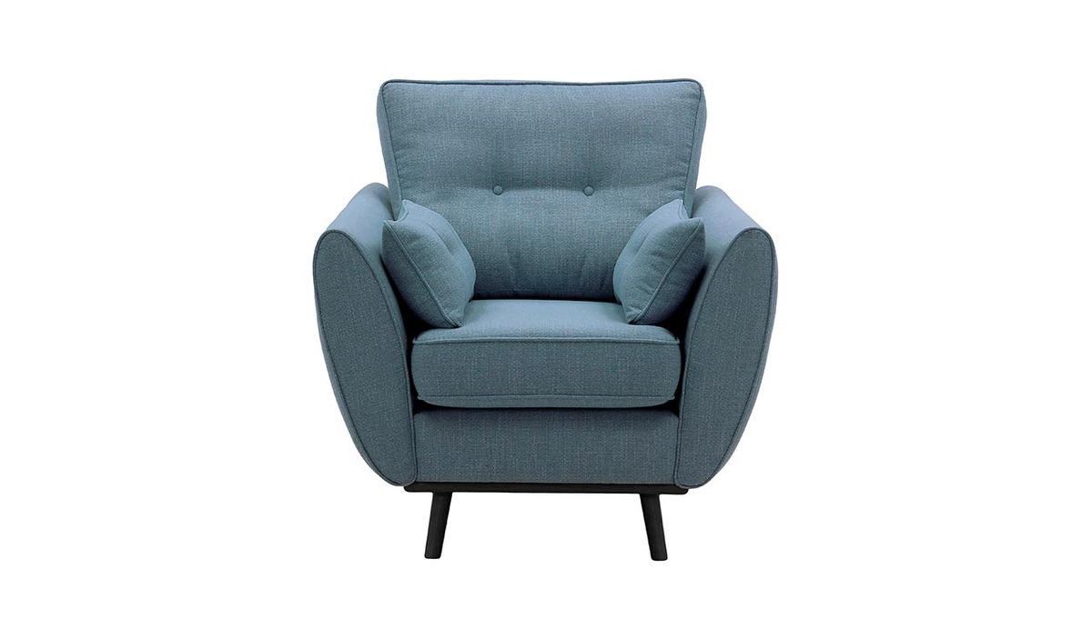 Fauteuil Zinola, bleu - Ronda 79, Couleur des pieds: Noir