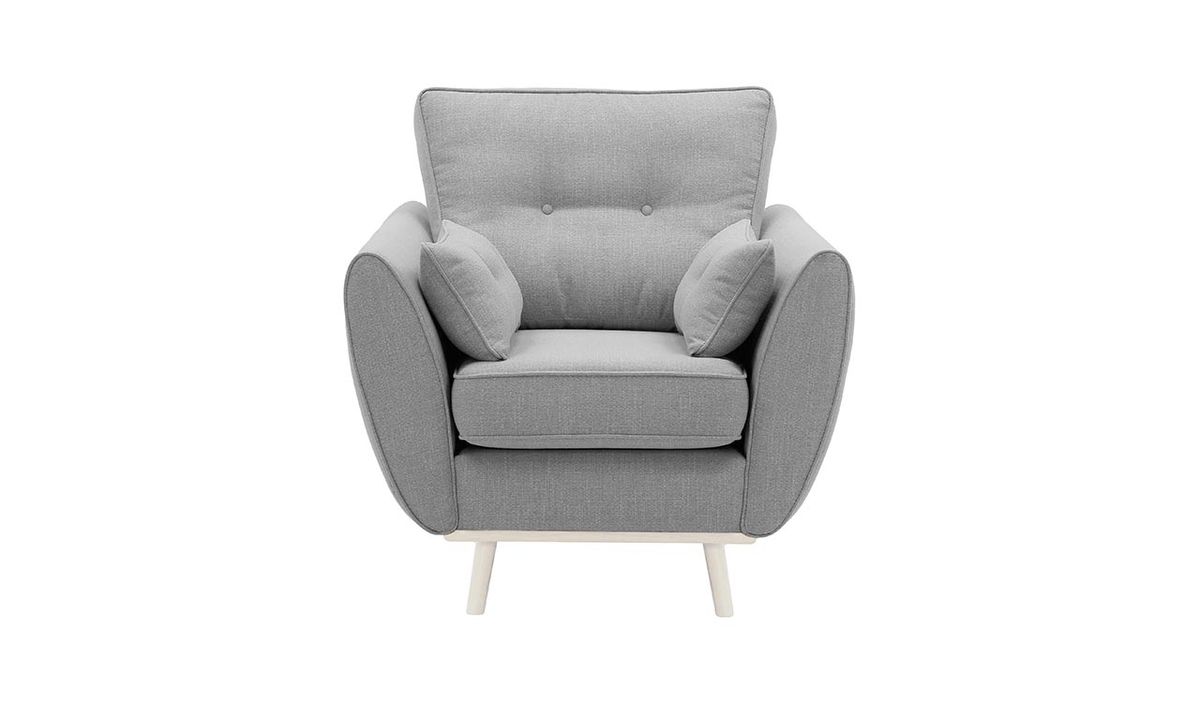 Fauteuil Zinola, gris - Ronda 88, Couleur des pieds: Blanc