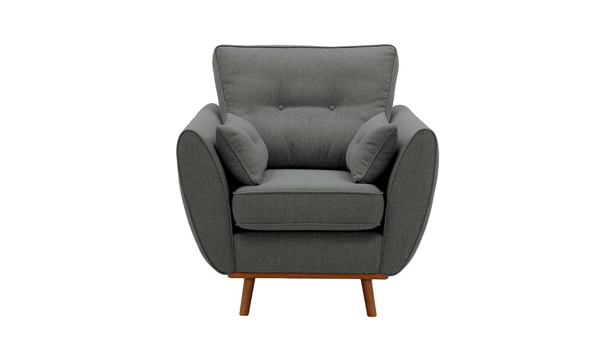 Fauteuil Zinola, gris foncé - Ronda 99, Couleur des pieds: aveo