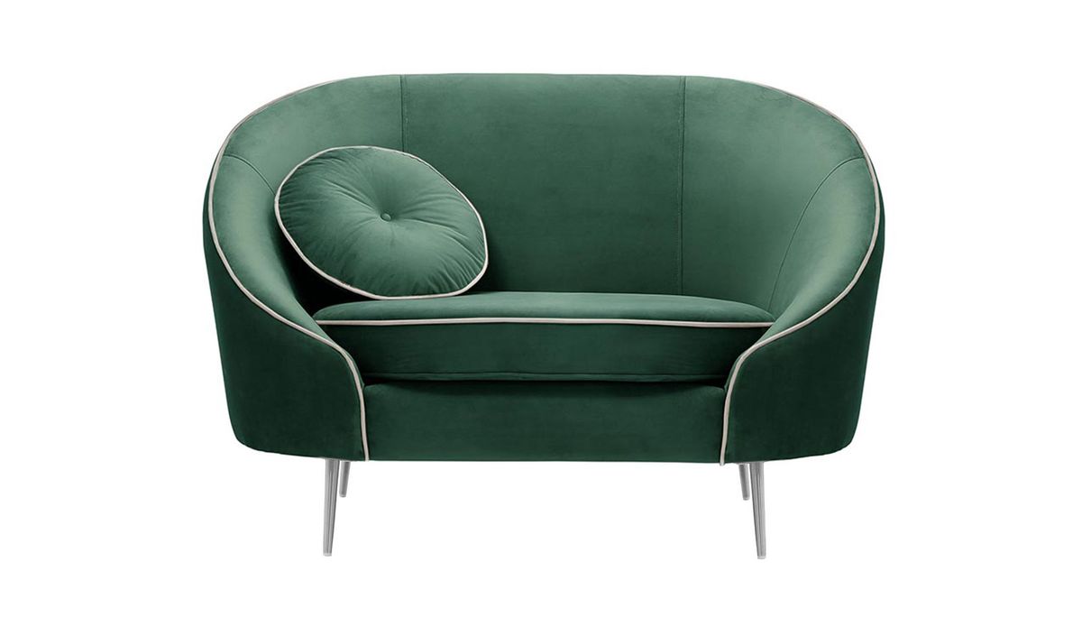 Fauteuil Kooper, bleu - Velluto 12, Couleur des pieds: Métal chromé