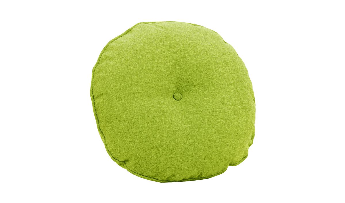 Coussin rond avec bouton., vert citron - Baku 7