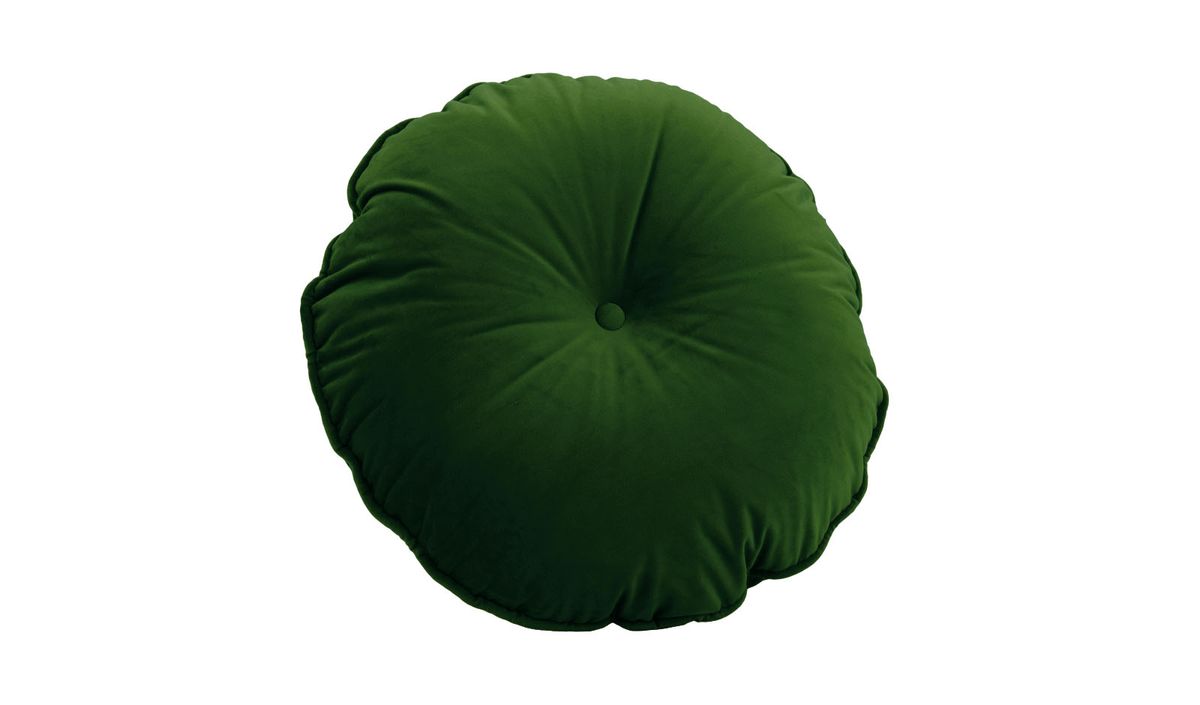 Coussin rond en velours avec bouton. — vue 7