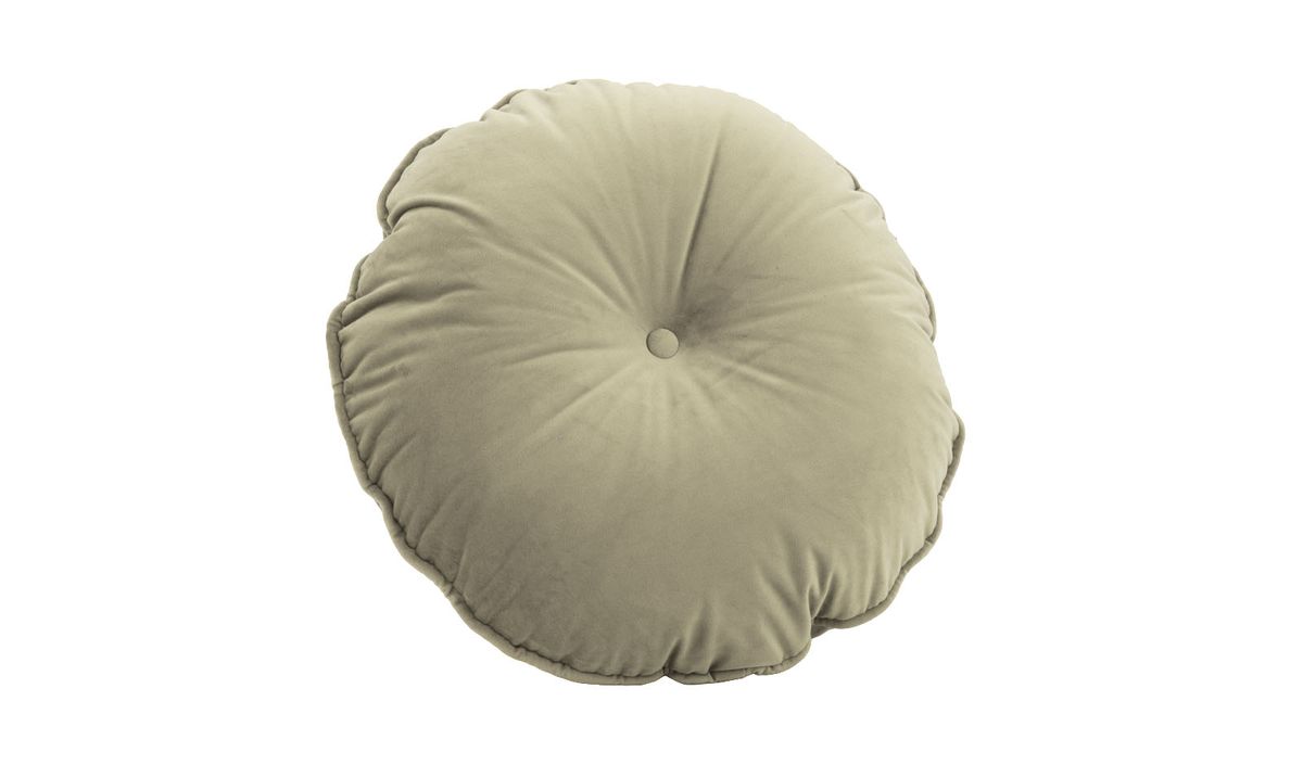 Coussin rond en velours avec bouton. — vue 3