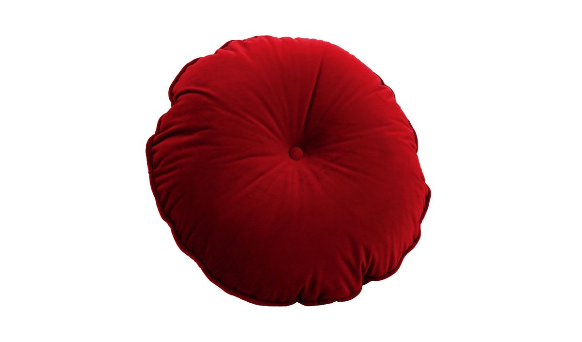Coussin rond en velours avec bouton. — vue 4