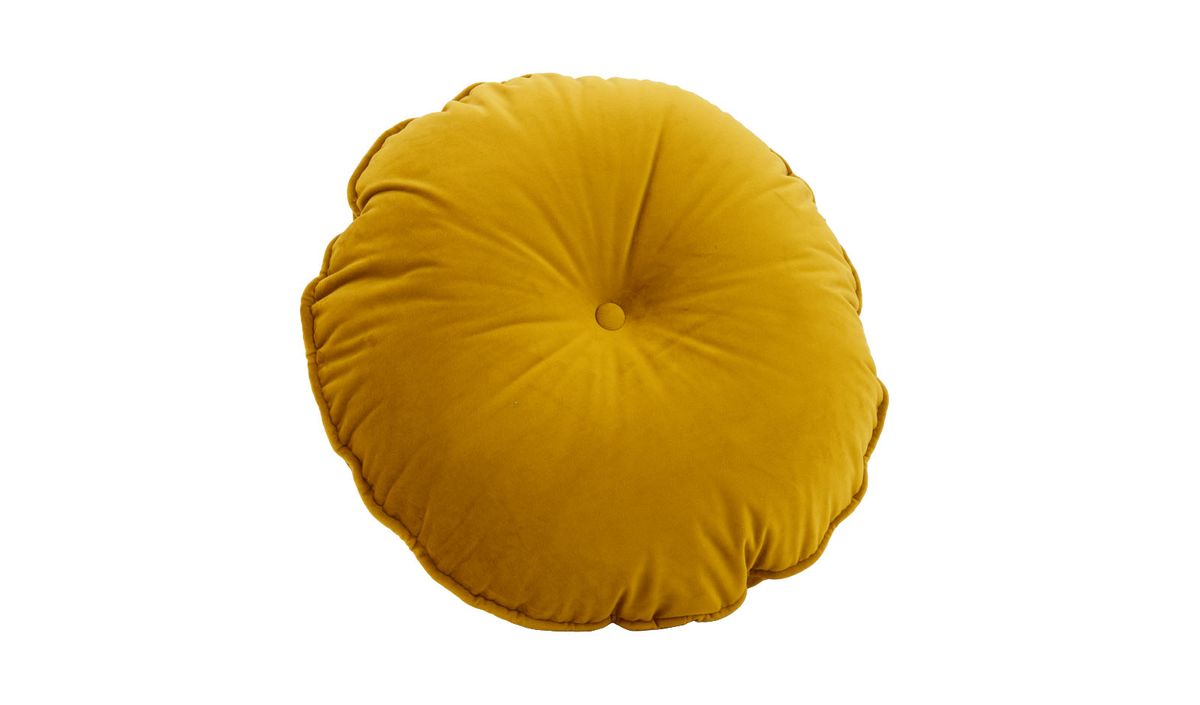 Coussin rond en velours avec bouton. — vue 5