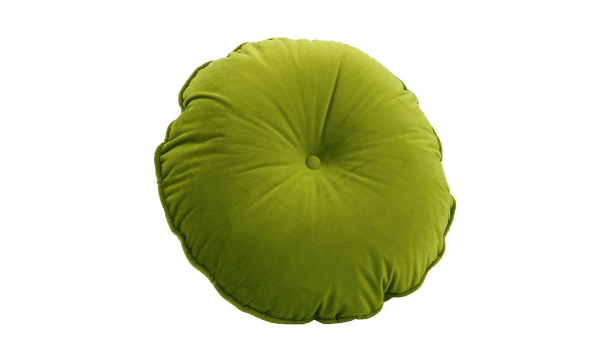 Coussin rond en velours avec bouton. — vue 6