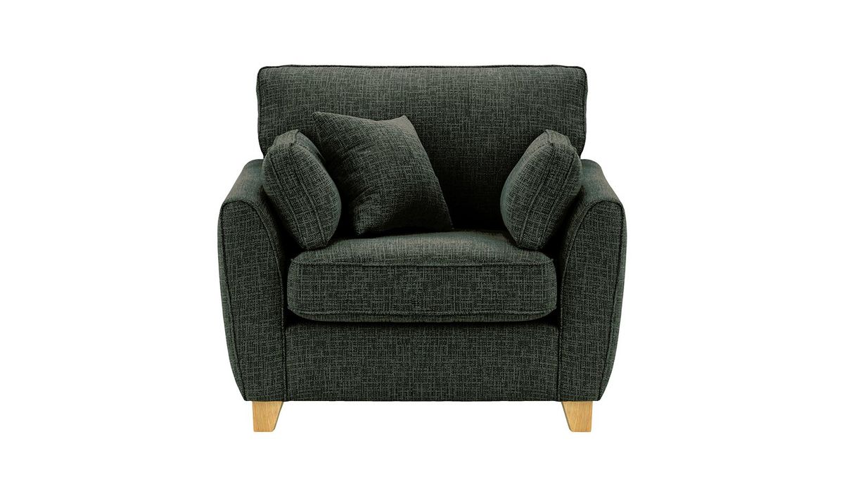 Fauteuil James, Vitolini 097-1731 - Charbon, Couleur des pieds: Chêne clair