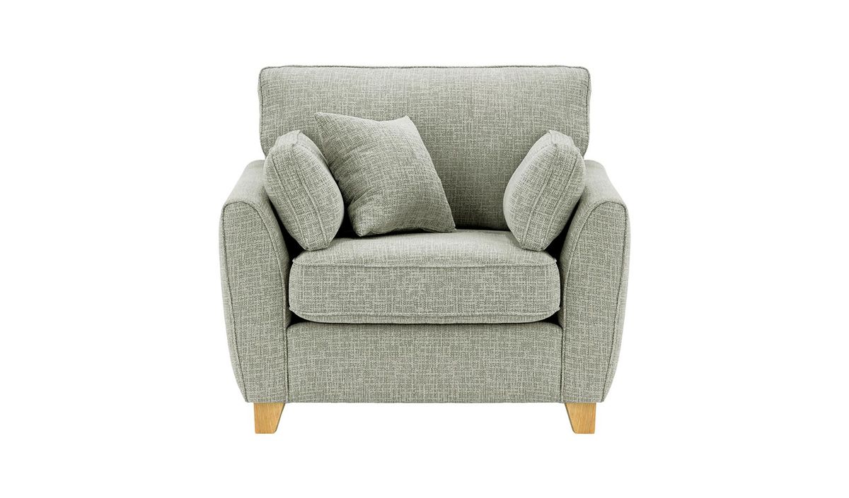 Fauteuil James, Vitolini 335-0723 - Gris Clair, Couleur des pieds: Chêne clair