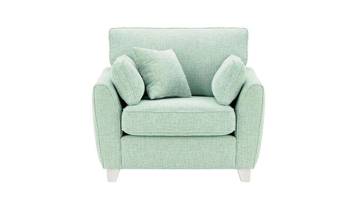 Fauteuil James, Vitolini 336-1037 - Mentholée, Couleur des pieds: Blanc