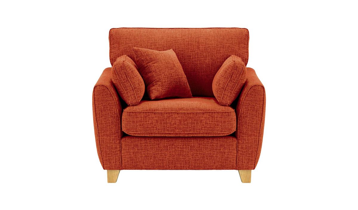 Fauteuil James, Vitolini 337-0706 - Terracota, Couleur des pieds: Chêne clair