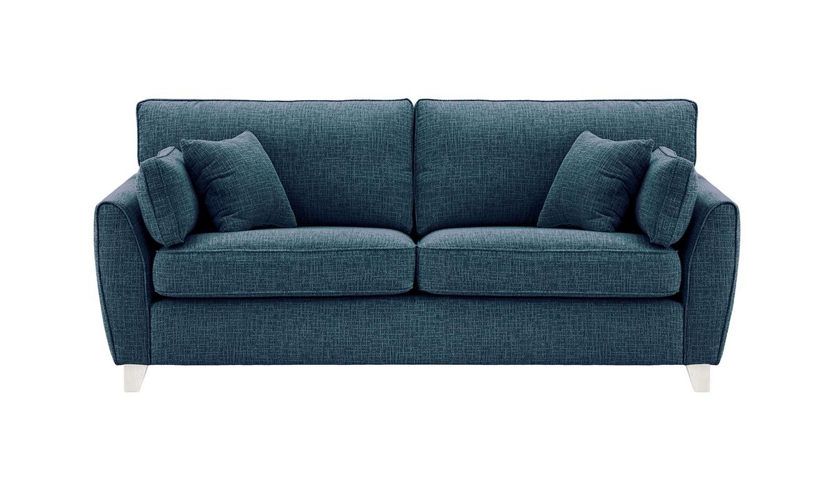 Canapé James trois places, Vitolini 335-0722 - Bleu Marine, Couleur des pieds: Blanc