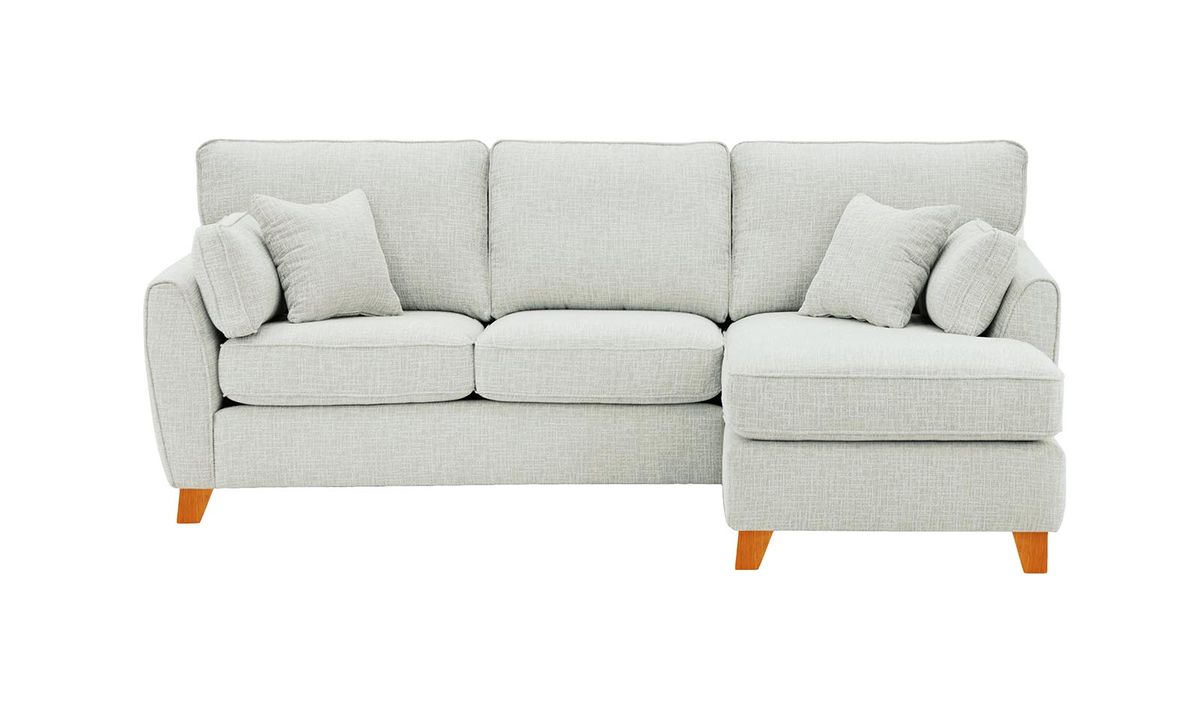 Canapé d’angle droit James, Vitolini 361-0104 - Blanc, Couleur des pieds: aveo