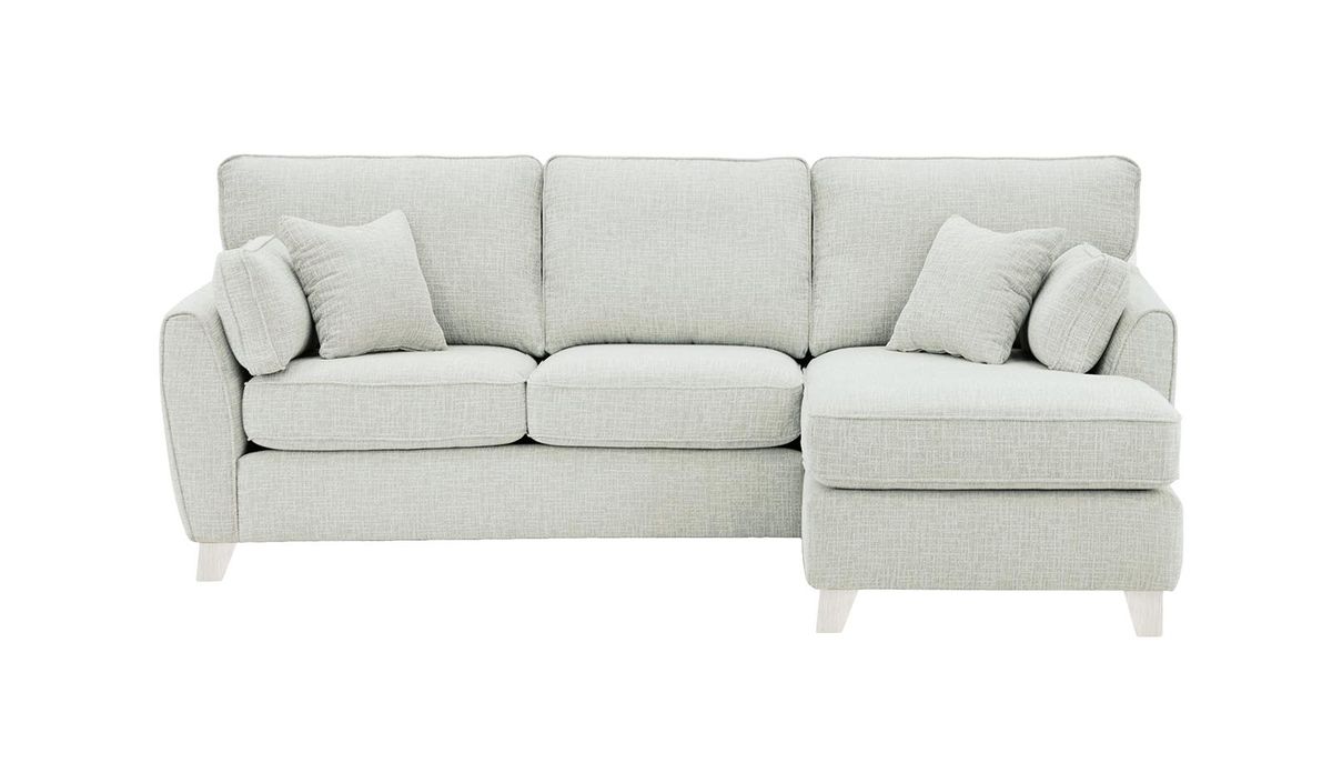Canapé d’angle droit James, Vitolini 361-0104 - Blanc, Couleur des pieds: Blanc