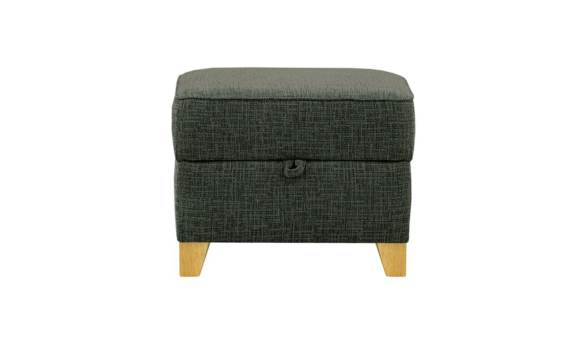 Pouf avec rangement James, Vitolini 097-1731 - Charbon, Couleur des pieds: Chêne clair