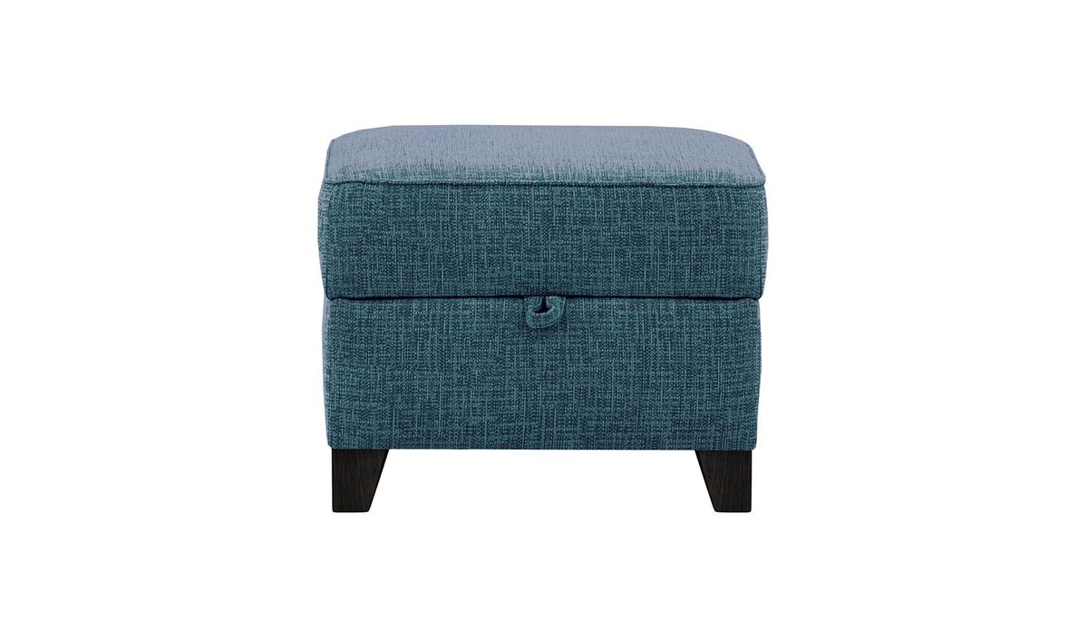 Pouf avec rangement James, Vitolini 335-0722 - Bleu Marine, Couleur des pieds: Noir