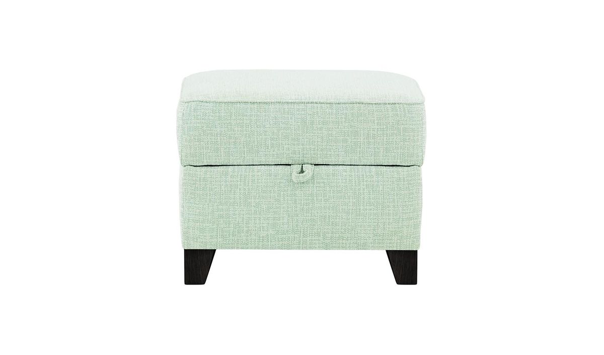 Pouf avec rangement James, Vitolini 336-1037 - Mentholée, Couleur des pieds: Noir