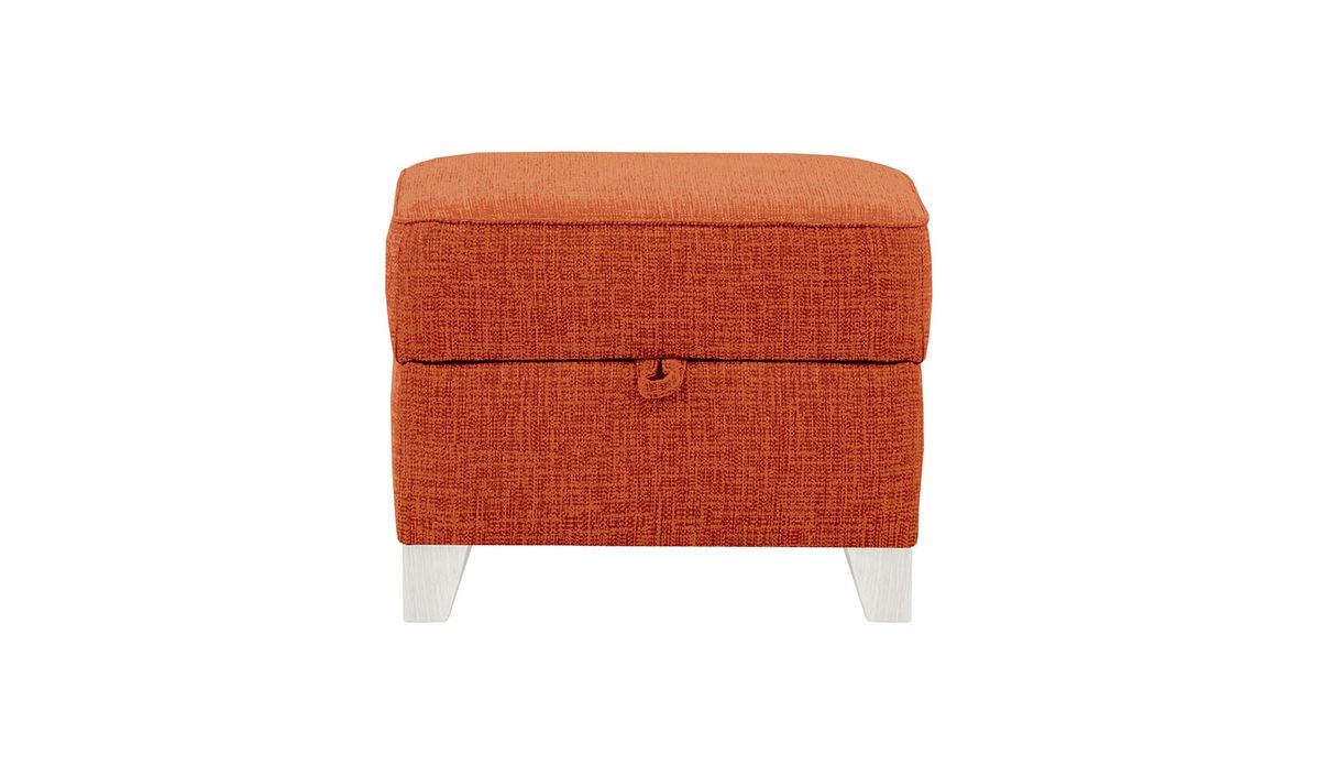 Pouf avec rangement James, Vitolini 337-0706 - Terracota, Couleur des pieds: Blanc