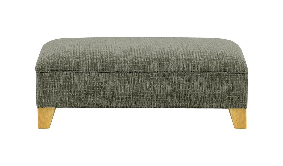 Pouf James, Vitolini 097-1714 - Gris, Couleur des pieds: Chêne clair