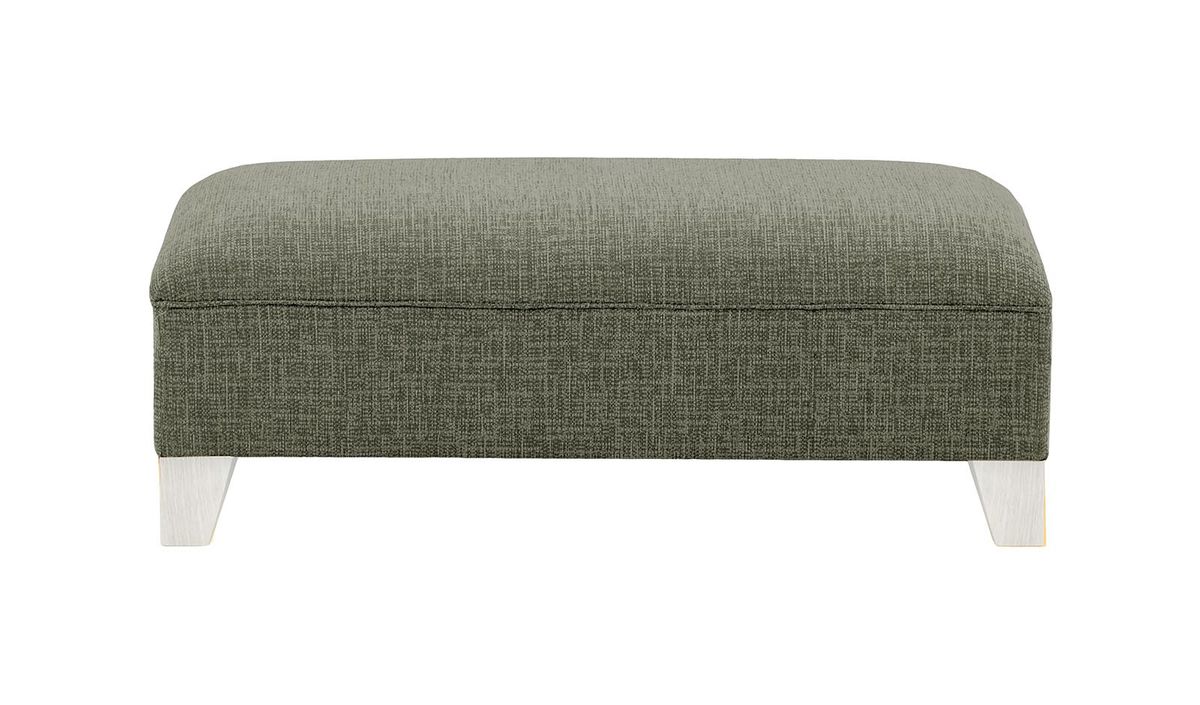 Pouf James, Vitolini 097-1714 - Gris, Couleur des pieds: Blanc