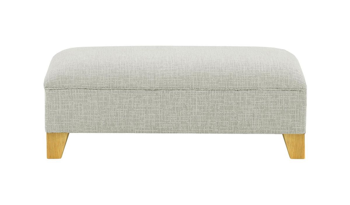 Pouf James, Vitolini 335-0723 - Gris Clair, Couleur des pieds: Chêne clair