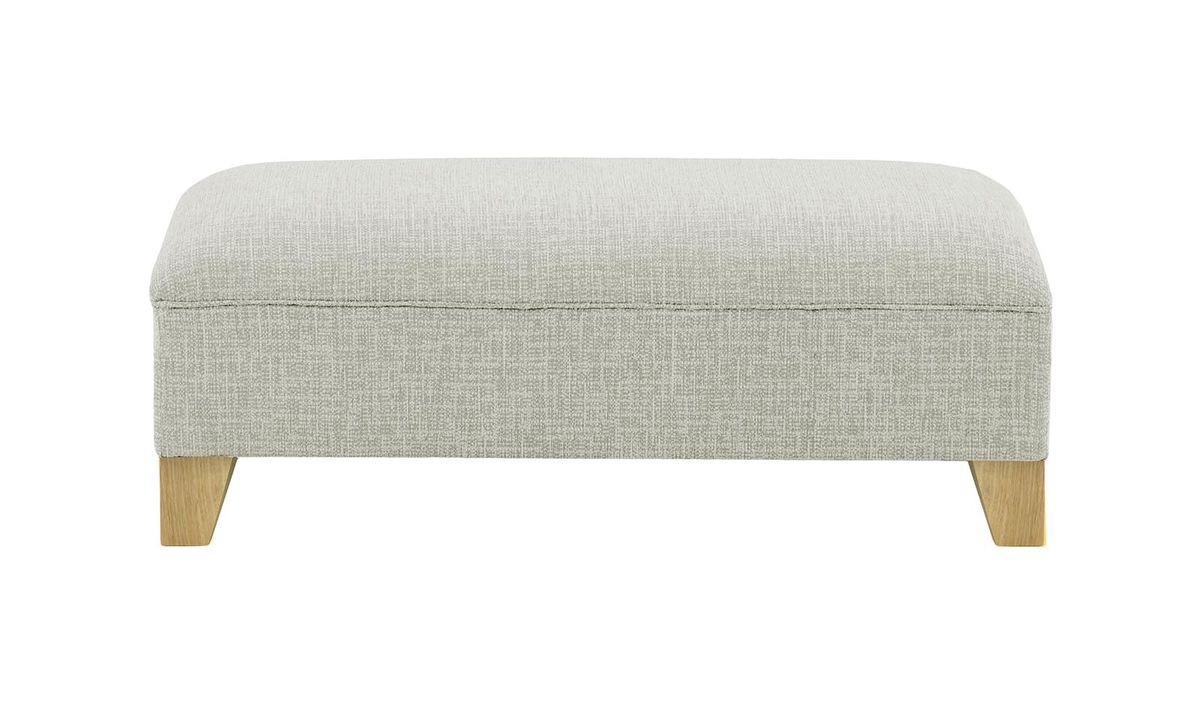Pouf James, Vitolini 335-0723 - Gris Clair, Couleur des pieds: Noir wax